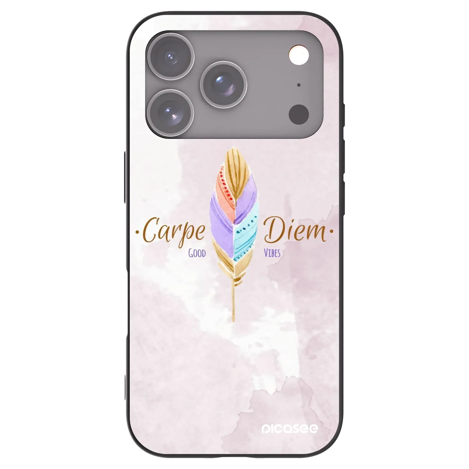 Picasee Μαύρη θήκη σιλικόνης για Apple iPhone 17 Pro - Carpe Diem