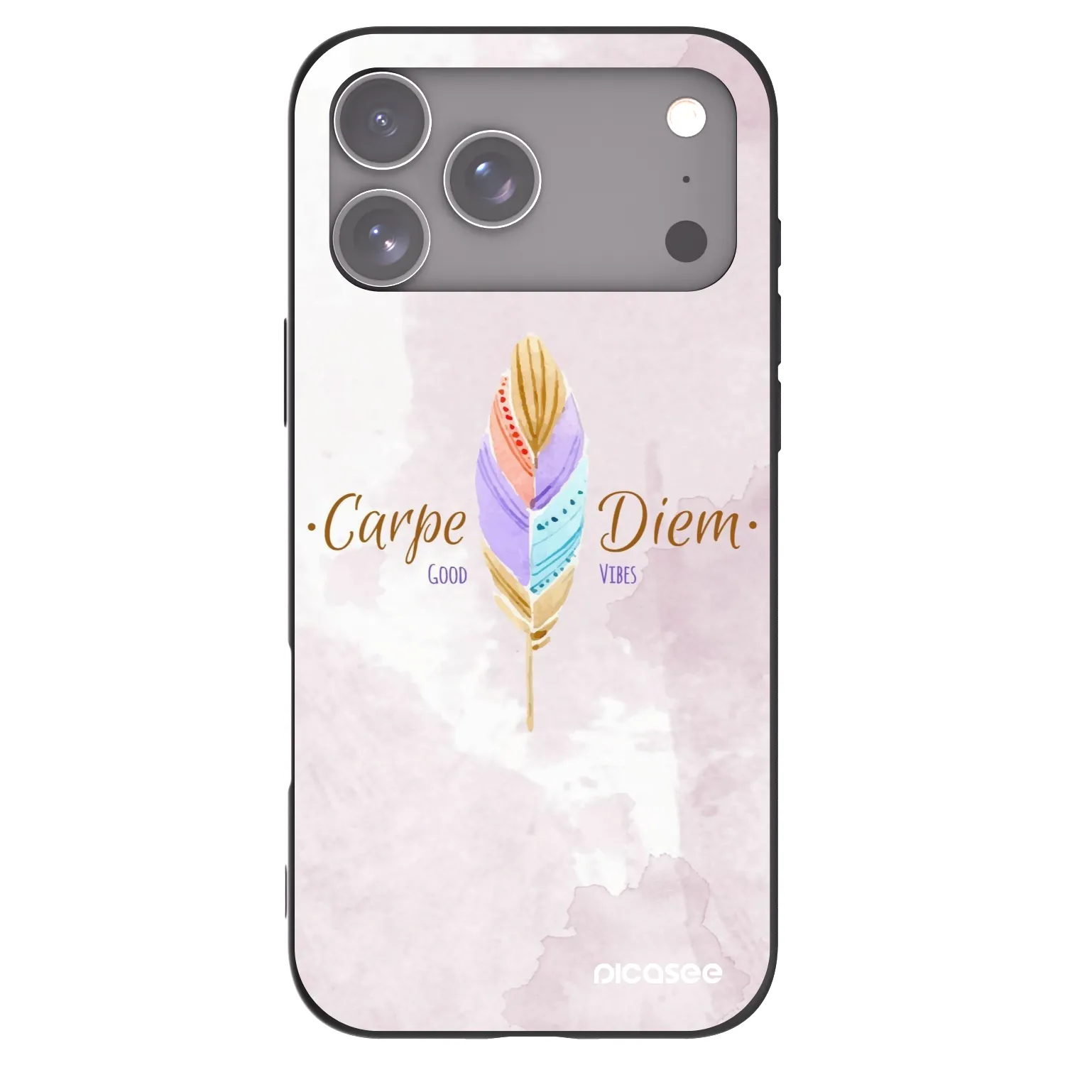 Picasee Μαύρη θήκη σιλικόνης για Apple iPhone 17 Pro Max - Carpe Diem