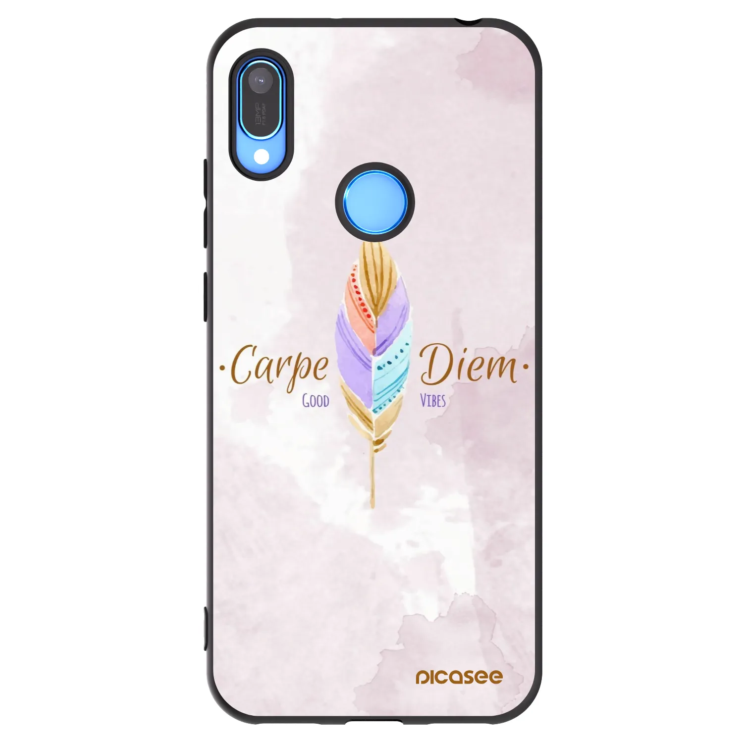 Picasee Μαύρη θήκη σιλικόνης για Huawei Y6 2019 - Carpe Diem