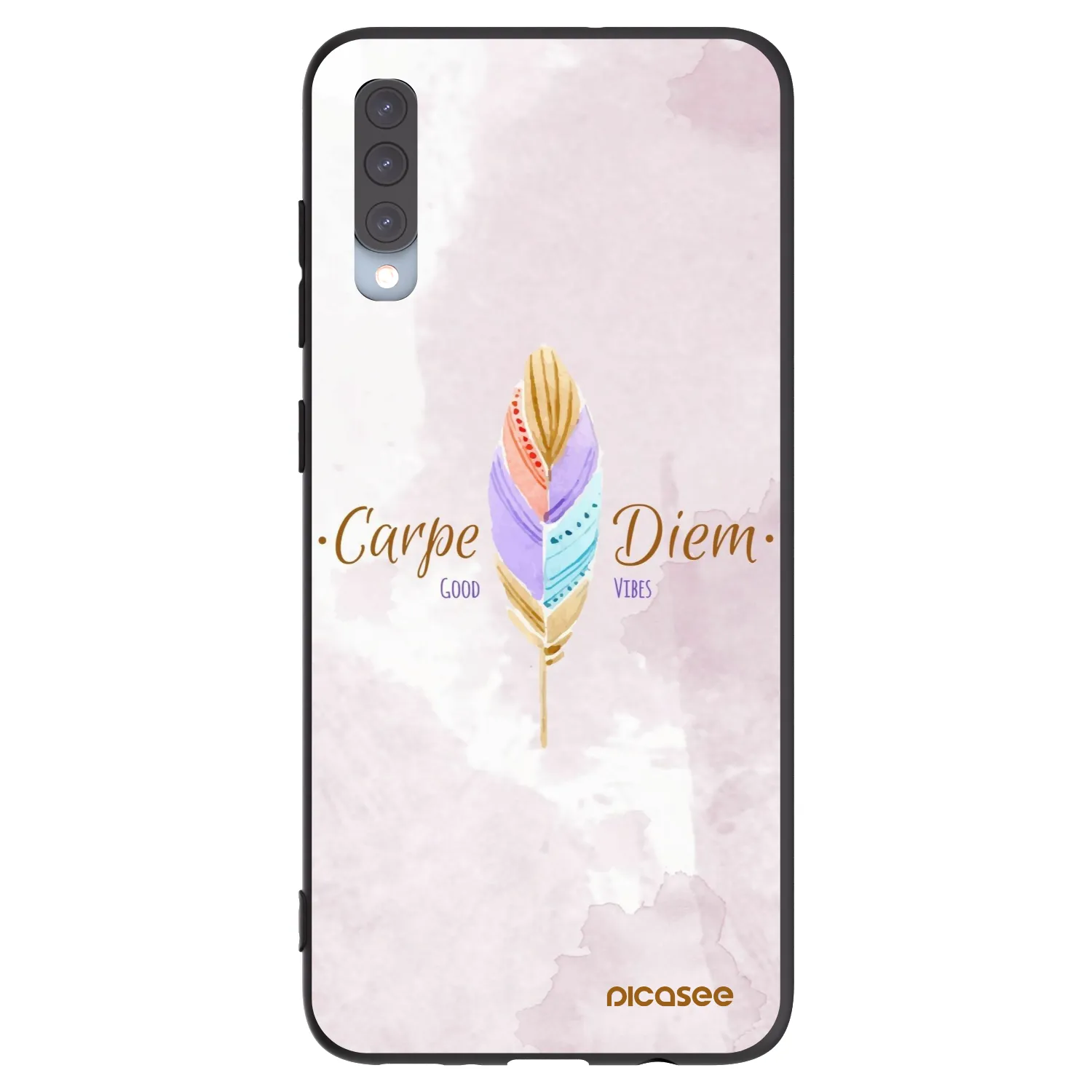 Picasee Μαύρη θήκη σιλικόνης για Samsung Galaxy A70 A705F - Carpe Diem