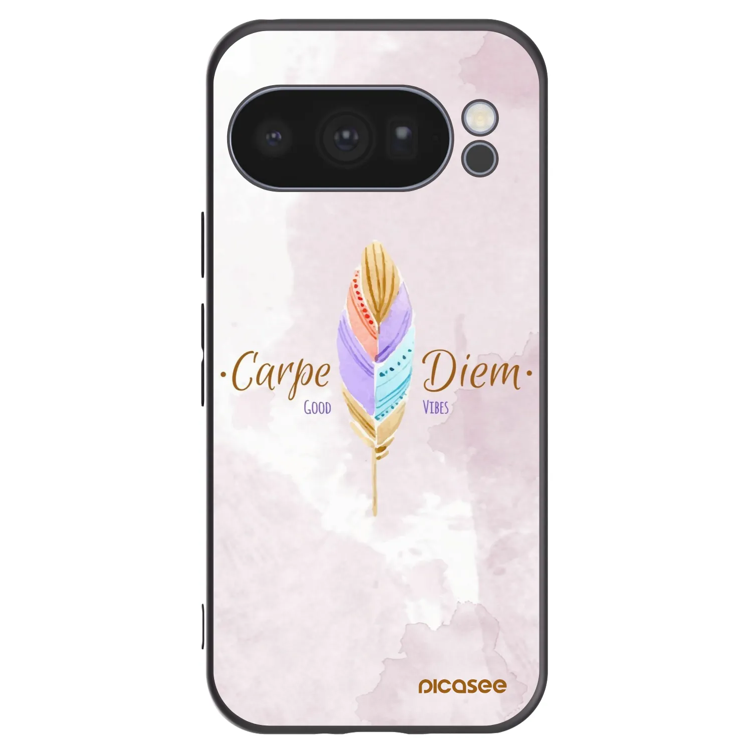 Picasee Μαύρη θήκη σιλικόνης για Google Pixel 10 Pro - Carpe Diem