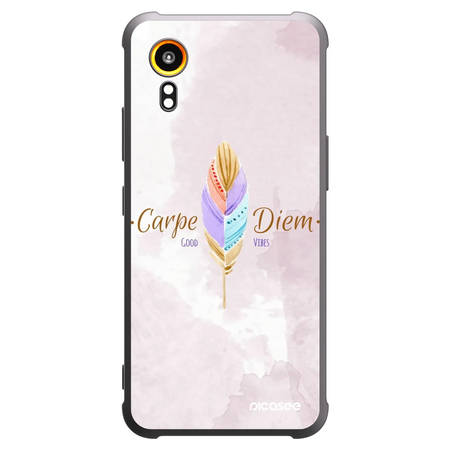 Picasee Μαύρη θήκη σιλικόνης για Samsung Galaxy Xcover 7 - Carpe Diem