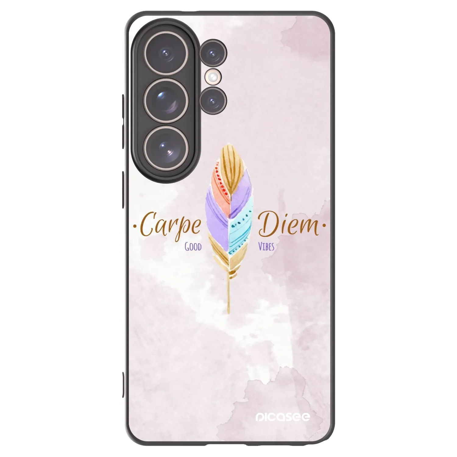 Picasee Μαύρη θήκη σιλικόνης για Samsung Galaxy S26 Ultra - Carpe Diem