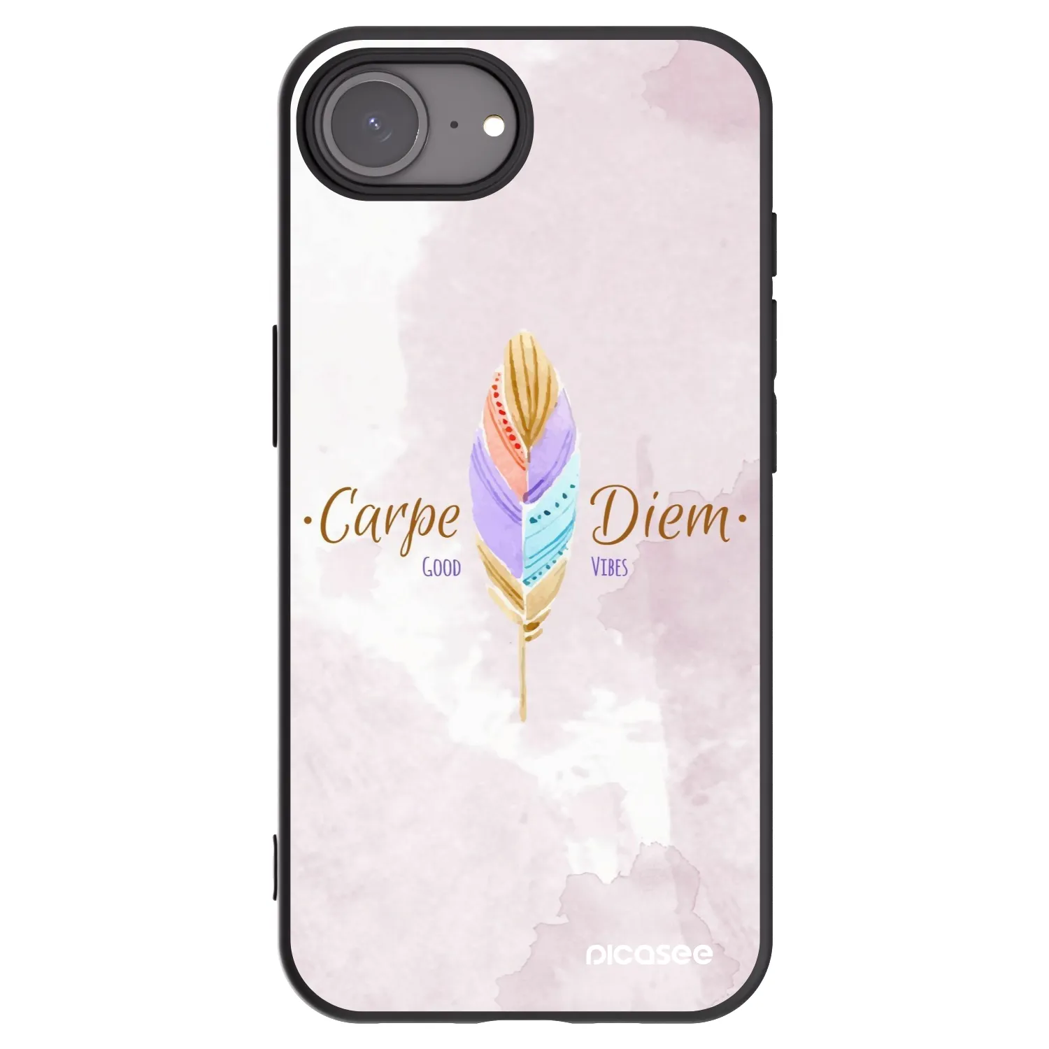 Picasee Μαύρη θήκη σιλικόνης για Apple iPhone 17e - Carpe Diem