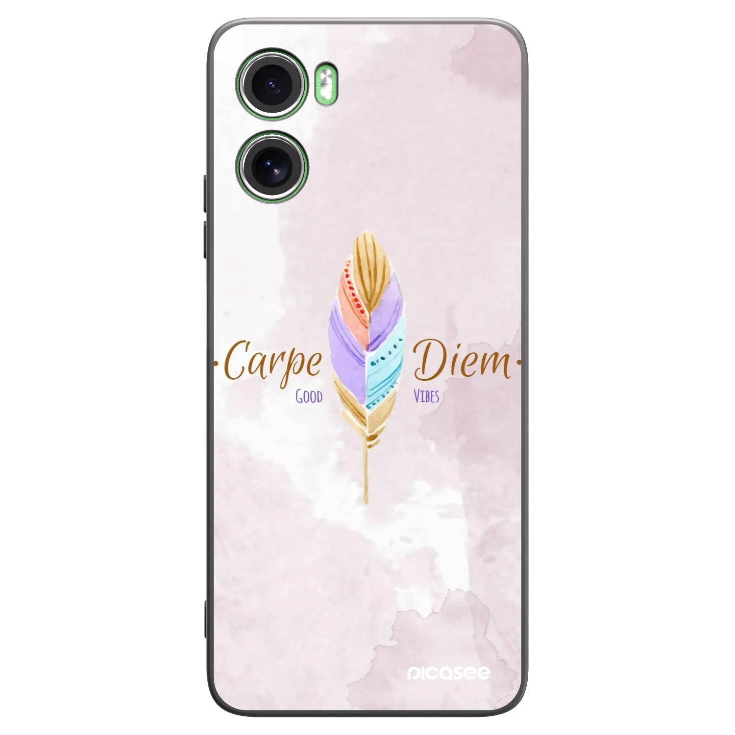 Picasee Μαύρη θήκη σιλικόνης για Motorola Moto G06 - Carpe Diem