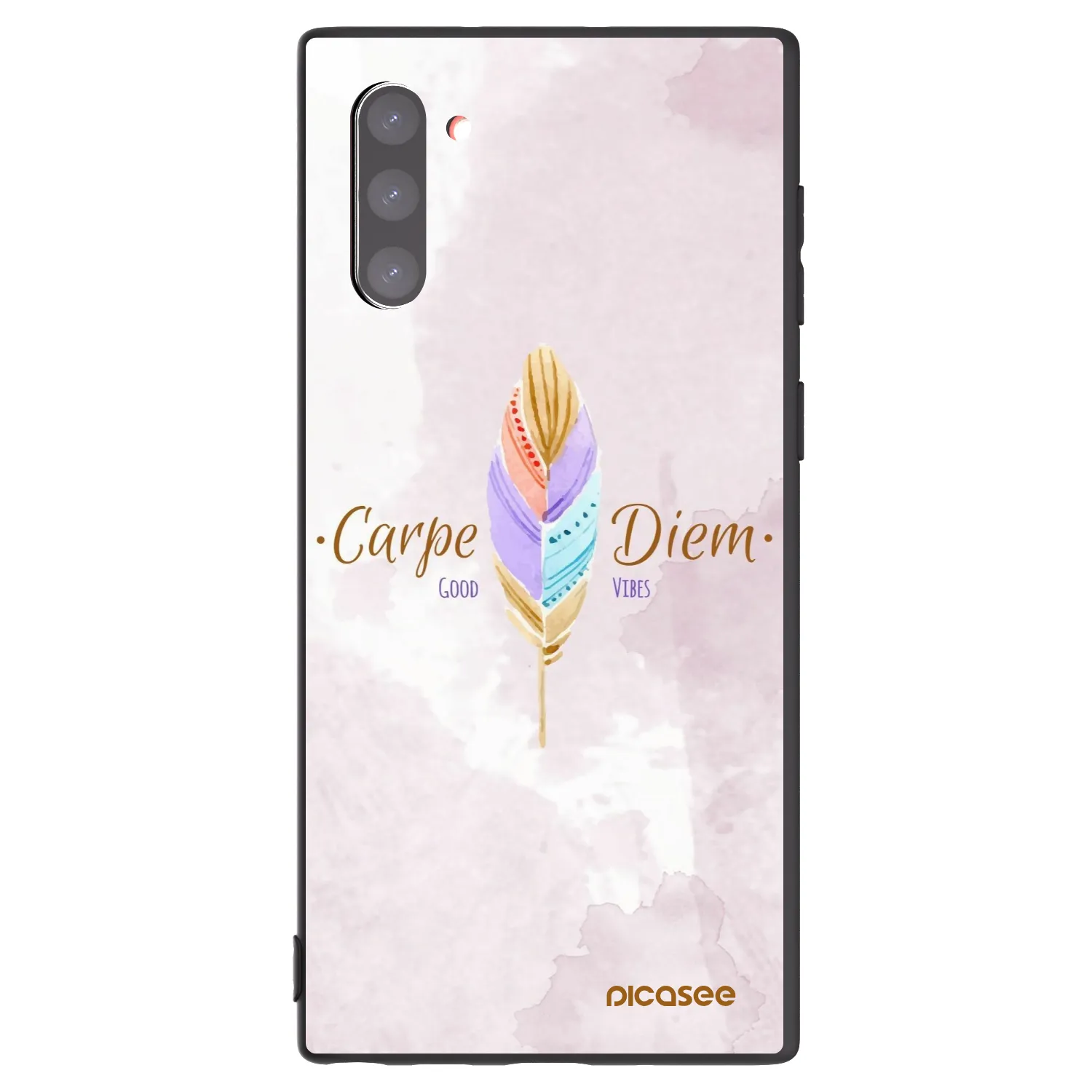 Picasee Μαύρη θήκη σιλικόνης για Samsung Galaxy Note 10 N970F - Carpe Diem