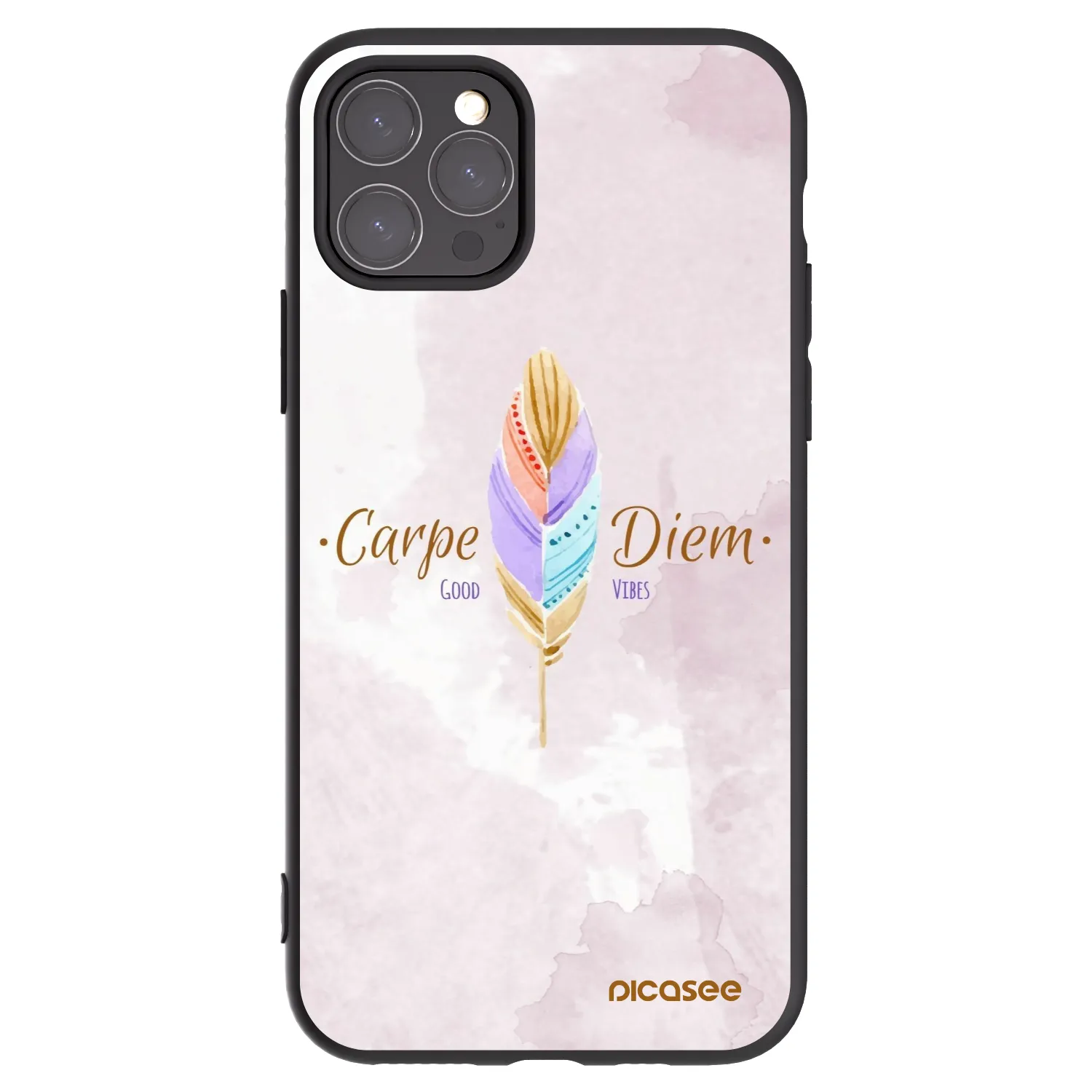 Picasee Μαύρη θήκη σιλικόνης για Apple iPhone 11 Pro - Carpe Diem
