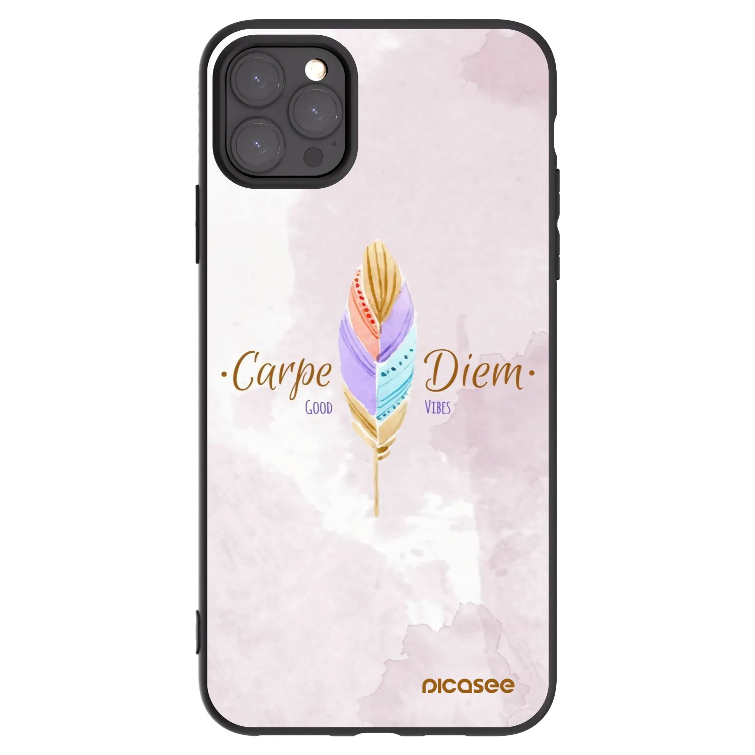 Picasee Μαύρη θήκη σιλικόνης για Apple iPhone 11 Pro Max - Carpe Diem
