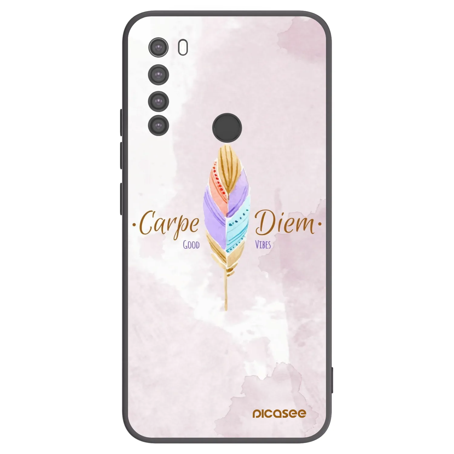 Picasee Μαύρη θήκη σιλικόνης για Xiaomi Redmi Note 8 - Carpe Diem