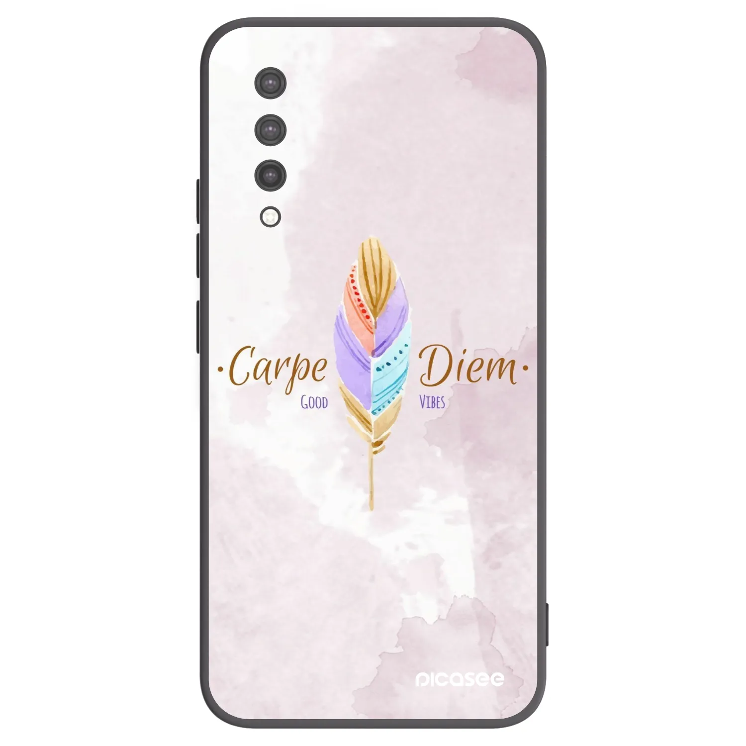 Picasee Μαύρη θήκη σιλικόνης για Xiaomi Mi 9 Lite - Carpe Diem