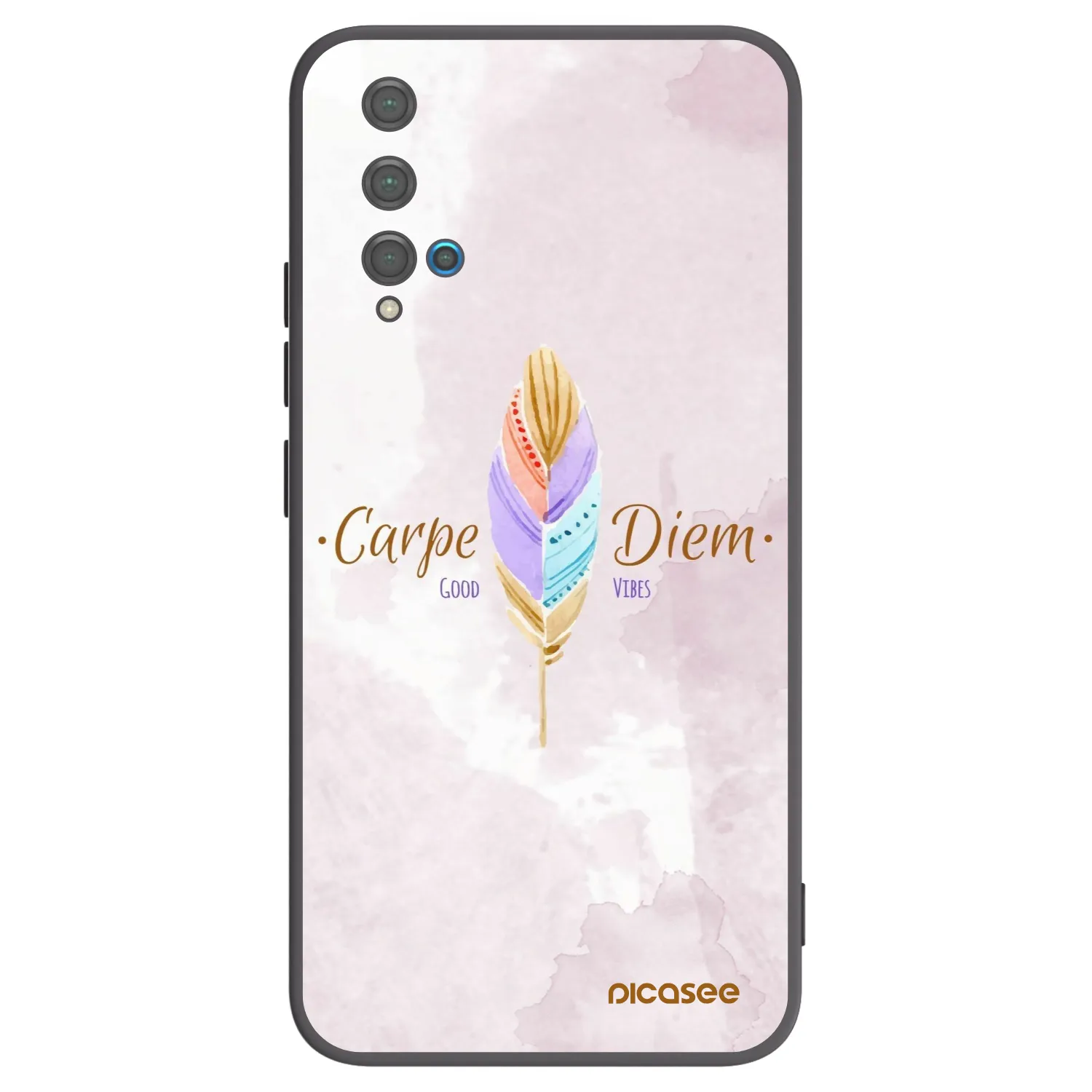 Picasee Μαύρη θήκη σιλικόνης για Huawei Nova 5T - Carpe Diem