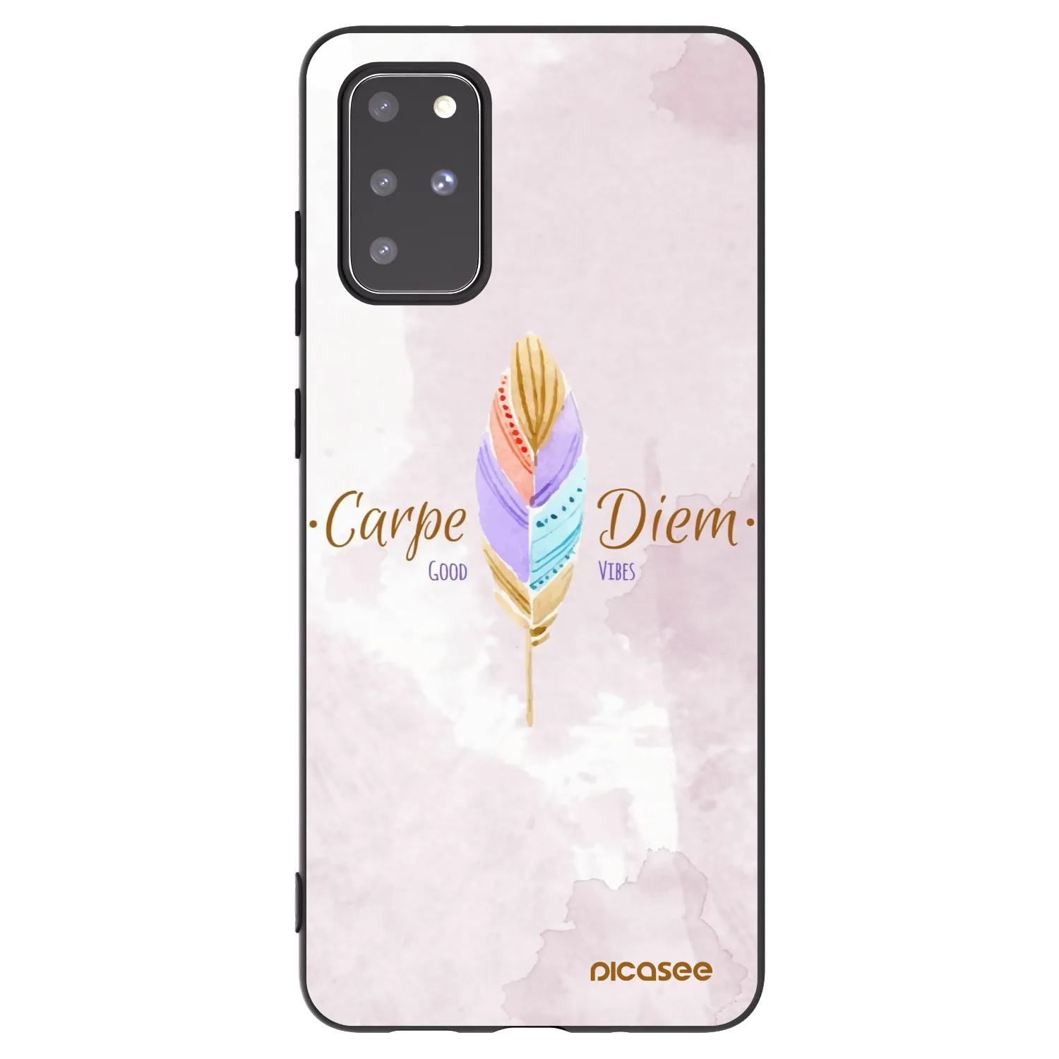 Picasee Μαύρη θήκη σιλικόνης για Samsung Galaxy S20+ G985F - Carpe Diem