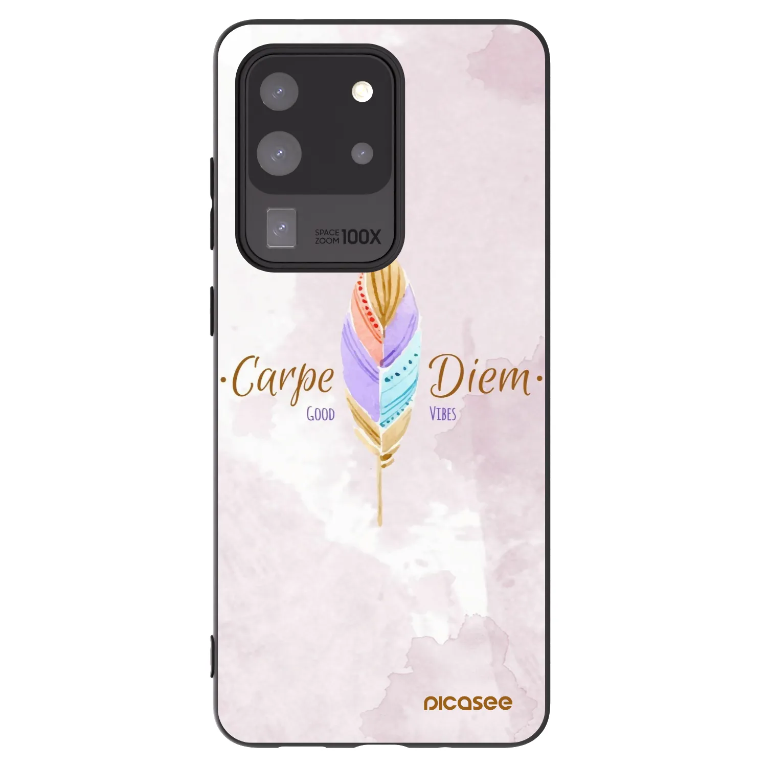 Picasee Μαύρη θήκη σιλικόνης για Samsung Galaxy S20 Ultra 5G G988F - Carpe Diem