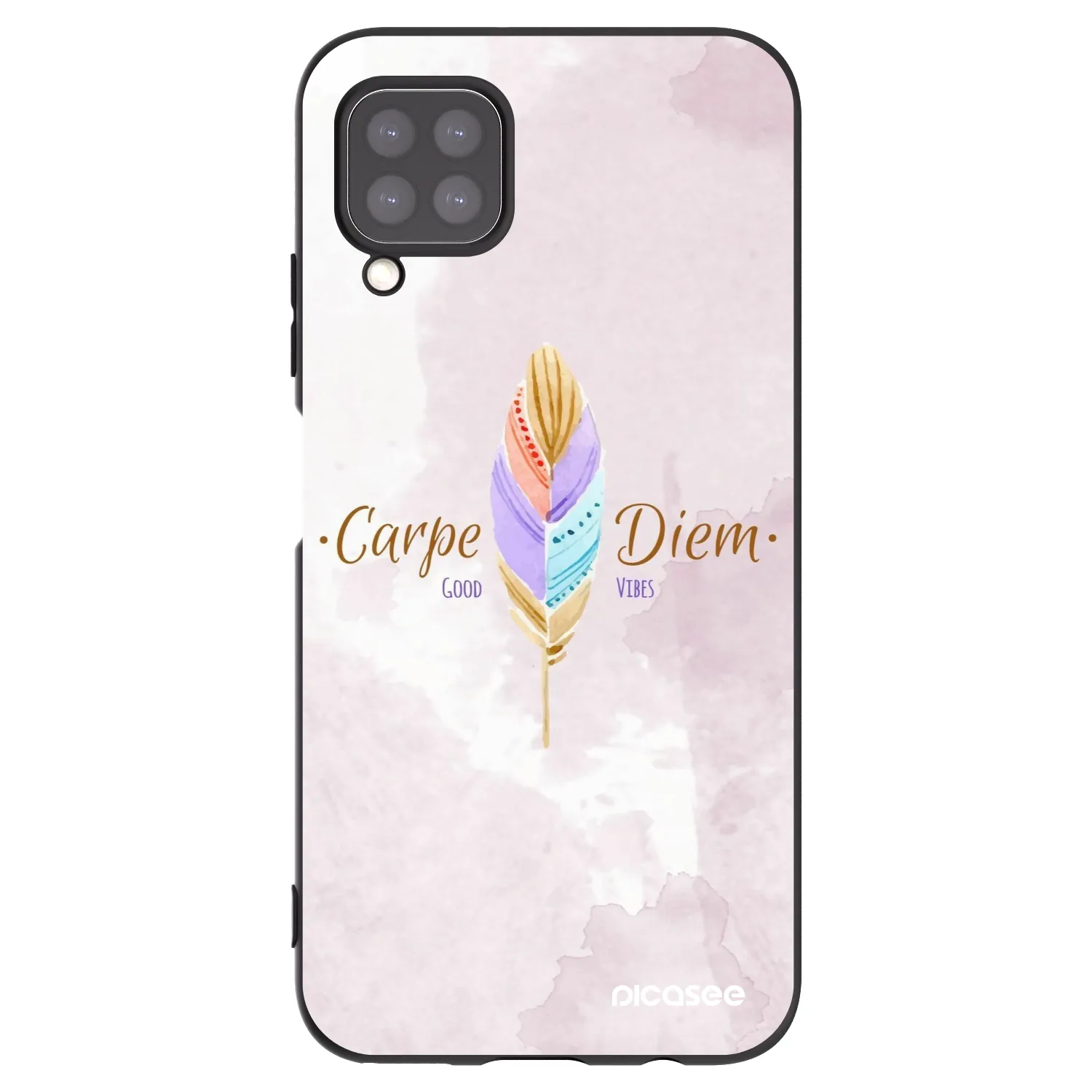 Picasee Μαύρη θήκη σιλικόνης για Huawei P40 Lite - Carpe Diem