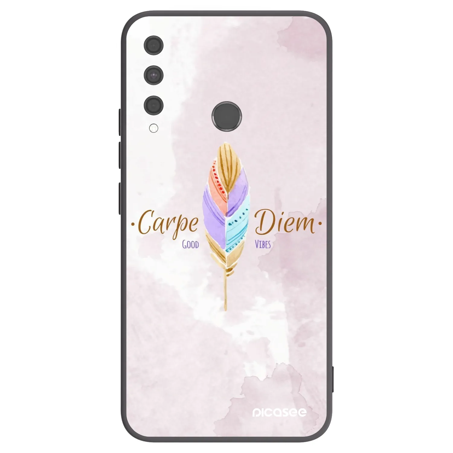 Picasee Μαύρη θήκη σιλικόνης για Huawei P40 Lite E - Carpe Diem