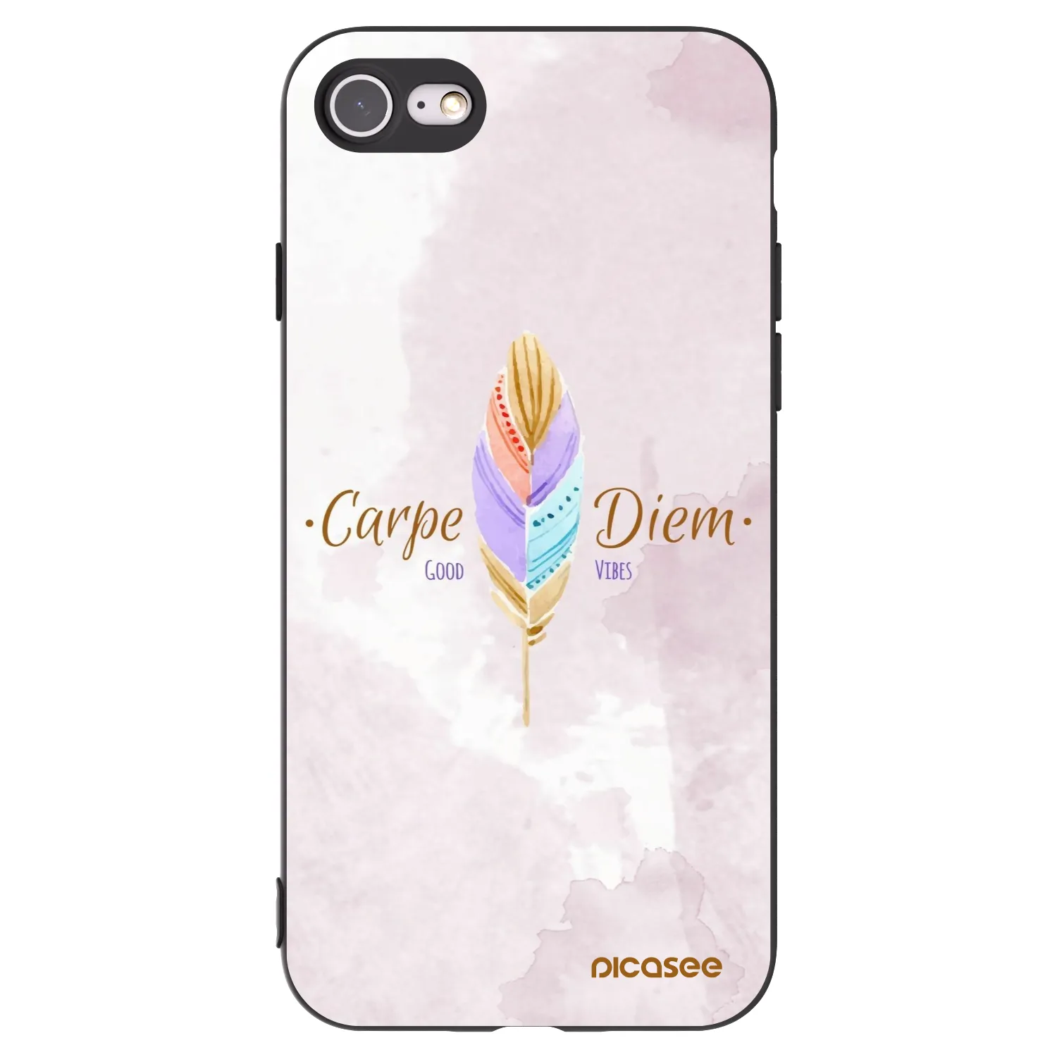 Picasee Μαύρη θήκη σιλικόνης για Apple iPhone SE 2020 - Carpe Diem