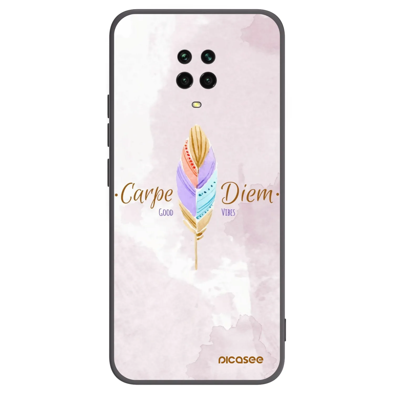 Picasee Μαύρη θήκη σιλικόνης για Xiaomi Redmi Note 9 Pro - Carpe Diem