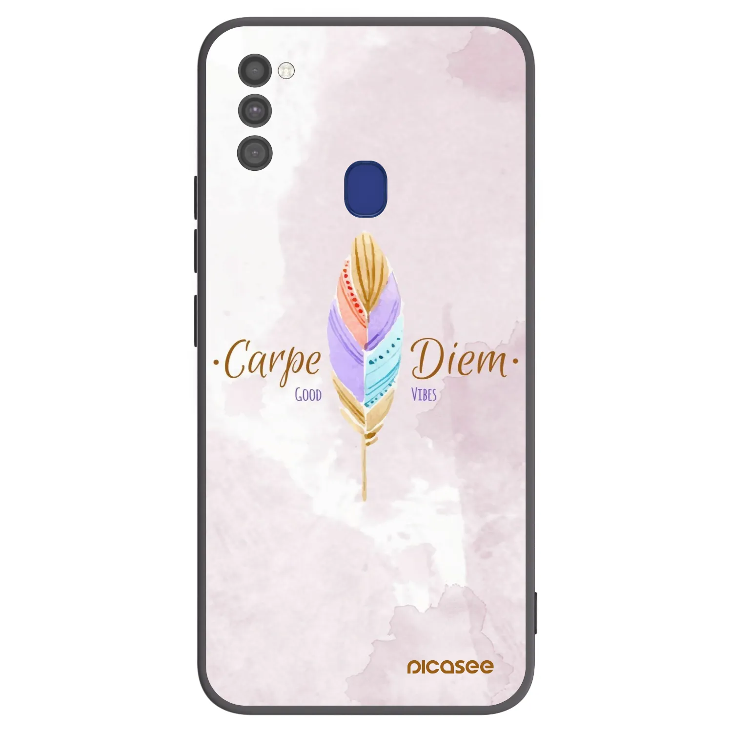 Picasee Μαύρη θήκη σιλικόνης για Samsung Galaxy M21 M215F - Carpe Diem