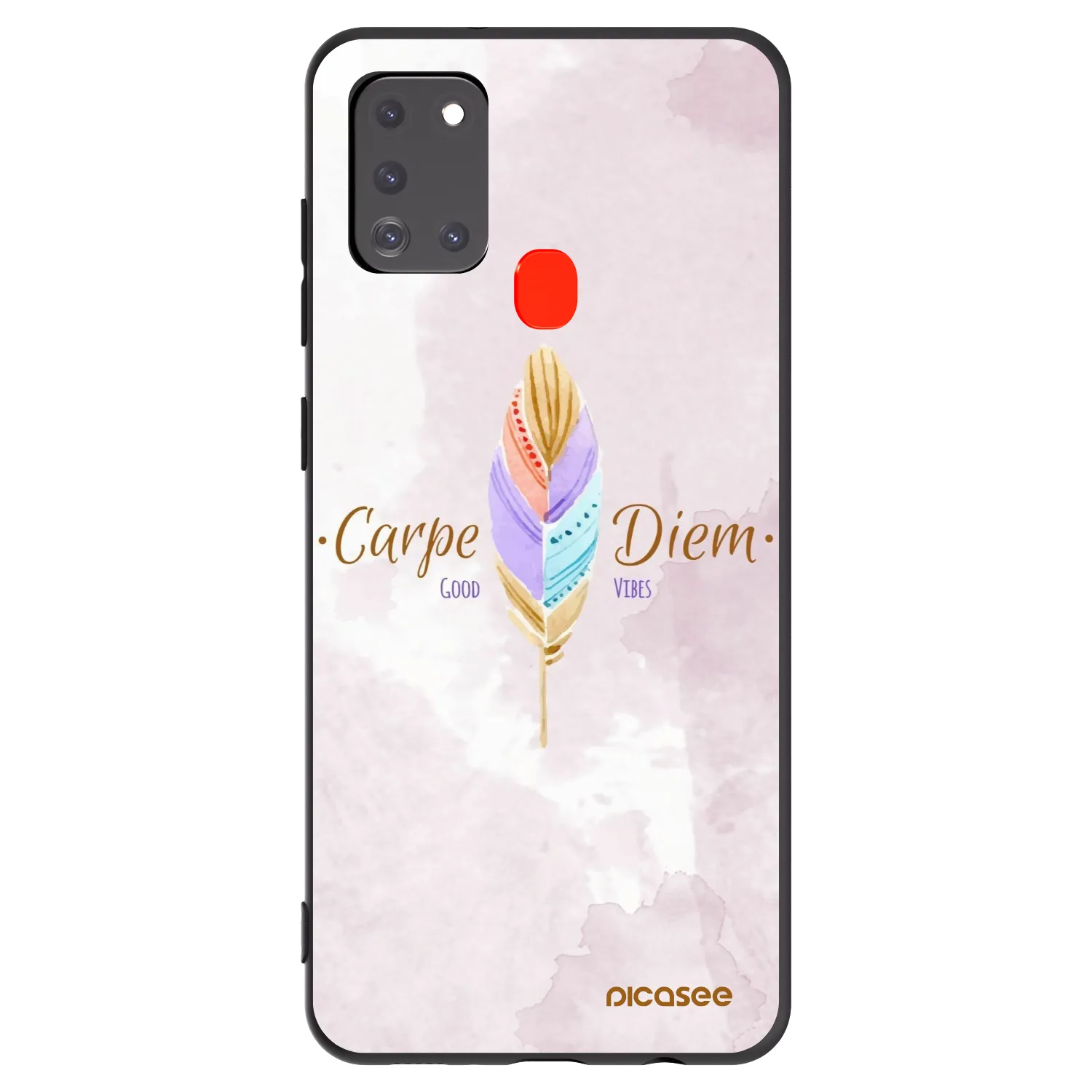 Picasee Μαύρη θήκη σιλικόνης για Samsung Galaxy A21s - Carpe Diem
