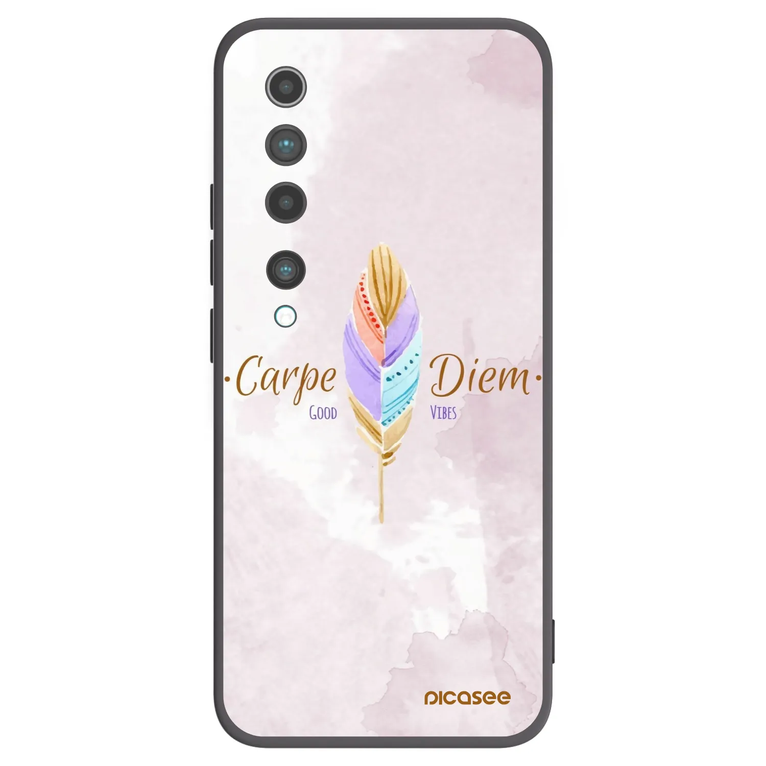 Picasee Μαύρη θήκη σιλικόνης για Xiaomi Mi 10 - Carpe Diem