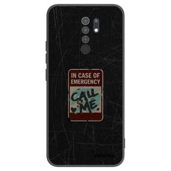 Picasee Μαύρη θήκη σιλικόνης για Xiaomi Redmi 9 - EMERGENCY