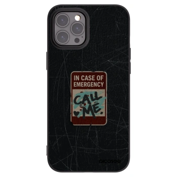 Picasee Μαύρη θήκη σιλικόνης για Apple iPhone 12 Pro Max - EMERGENCY