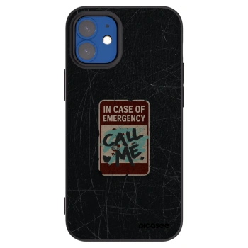 Picasee Μαύρη θήκη σιλικόνης για Apple iPhone 12 mini - EMERGENCY