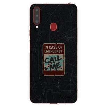 Picasee διαφανής θήκη σιλικόνης Samsung Galaxy A20s - EMERGENCY
