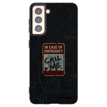 Picasee Μαύρη θήκη σιλικόνης για Samsung Galaxy S21 5G G991B - EMERGENCY