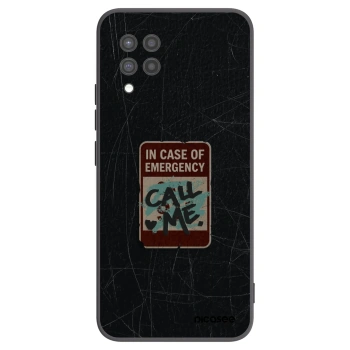 Picasee Μαύρη θήκη σιλικόνης για Samsung Galaxy A42 A426B - EMERGENCY