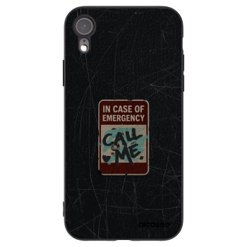 Picasee Μαύρη θήκη σιλικόνης για Apple iPhone XR - EMERGENCY