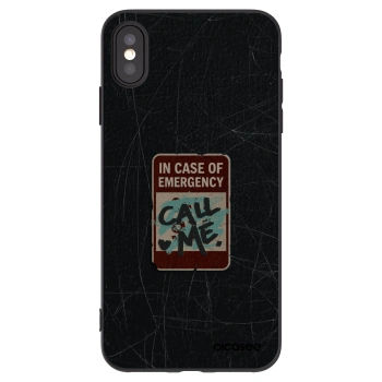 Picasee Μαύρη θήκη σιλικόνης για Apple iPhone XS Max - EMERGENCY