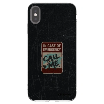 Picasee διαφανής θήκη σιλικόνης Apple iPhone XS Max - EMERGENCY