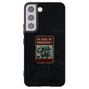 Picasee Μαύρη θήκη σιλικόνης για Samsung Galaxy S22 5G - EMERGENCY