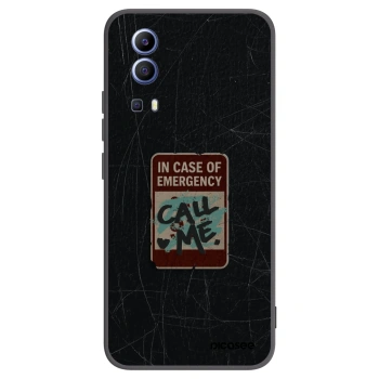 Picasee Μαύρη θήκη σιλικόνης για Vivo Y52 5G - EMERGENCY