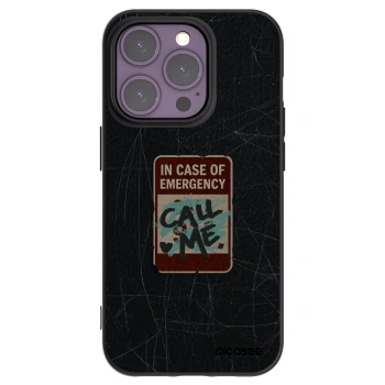 Picasee Μαύρη θήκη σιλικόνης για Apple iPhone 14 Pro - EMERGENCY