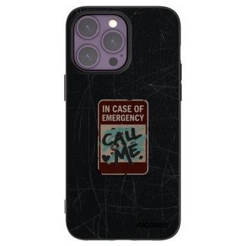 Picasee Μαύρη θήκη σιλικόνης για Apple iPhone 14 Pro Max - EMERGENCY