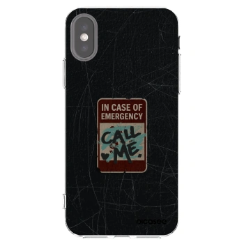 Picasee διαφανής θήκη σιλικόνης Apple iPhone X/XS - EMERGENCY