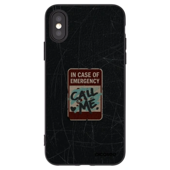 Picasee Μαύρη θήκη σιλικόνης για Apple iPhone X/XS - EMERGENCY