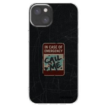 Picasee διαφανής θήκη σιλικόνης Apple iPhone 15 Plus - EMERGENCY