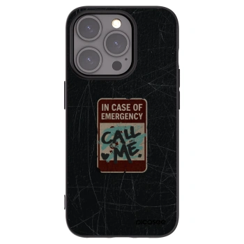 Picasee Μαύρη θήκη σιλικόνης για Apple iPhone 15 Pro - EMERGENCY