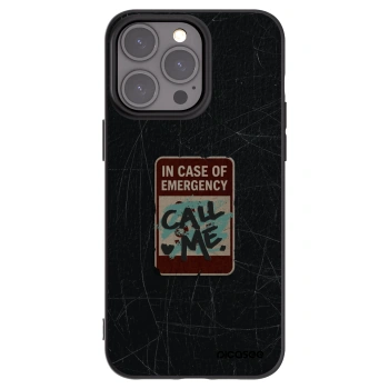 Picasee Μαύρη θήκη σιλικόνης για Apple iPhone 15 Pro Max - EMERGENCY