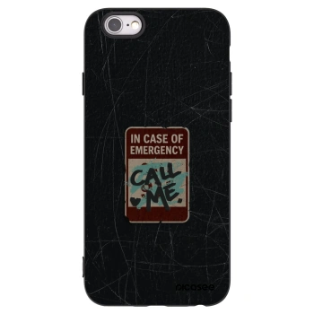 Picasee Μαύρη θήκη σιλικόνης για Apple iPhone 6/6S - EMERGENCY