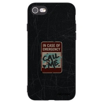 Picasee Μαύρη θήκη σιλικόνης για Apple iPhone 7 - EMERGENCY
