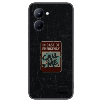 Picasee Μαύρη θήκη σιλικόνης για Realme C33 (2023) - EMERGENCY