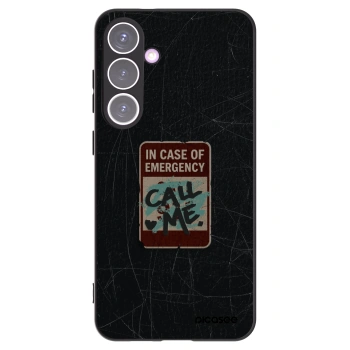 Picasee Μαύρη θήκη σιλικόνης για Samsung Galaxy S24+ S926B 5G - EMERGENCY