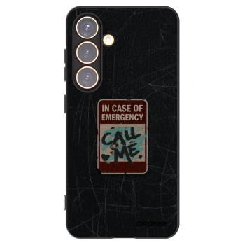 Picasee Μαύρη θήκη σιλικόνης για Samsung Galaxy S24 S921B 5G - EMERGENCY