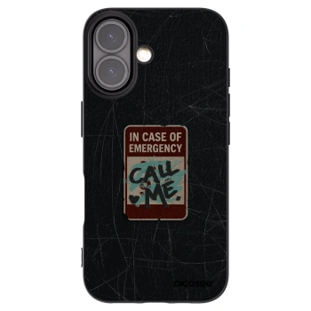 Picasee Μαύρη θήκη σιλικόνης για Apple iPhone 16 - EMERGENCY