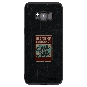 Picasee Μαύρη θήκη σιλικόνης για Samsung Galaxy S8 G950F - EMERGENCY