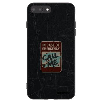 Picasee Μαύρη θήκη σιλικόνης για Apple iPhone 8 Plus - EMERGENCY